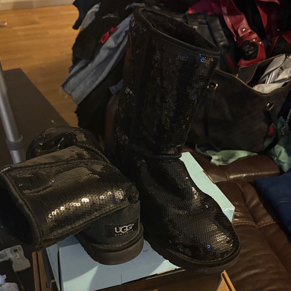 UGG Black Sequin Winter Boots